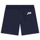 Boys Navy Blue Logo Swimshorts, 1, hi-res