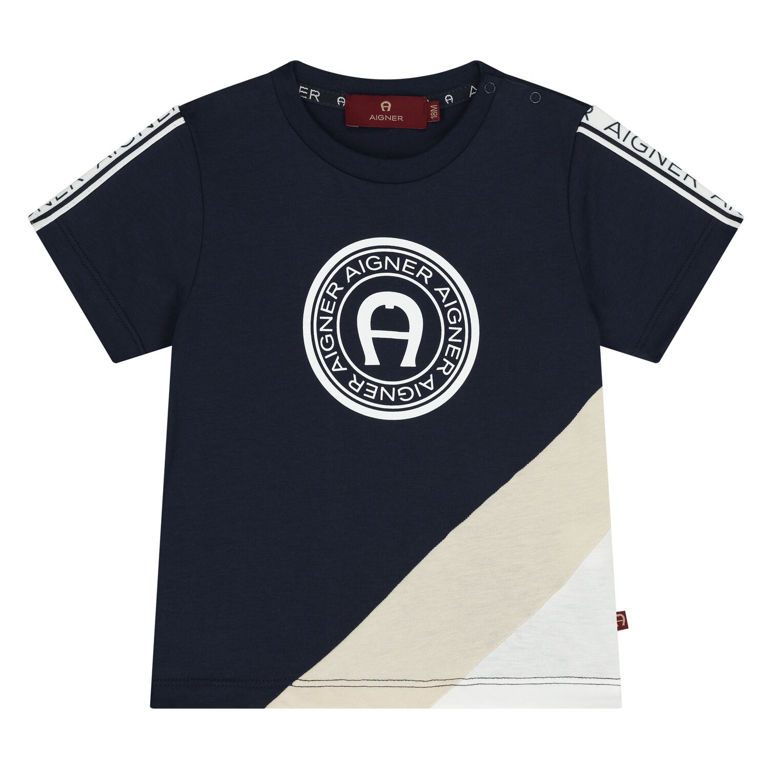 Younger Boys Navy Blue Logo T-Shirt, 3, hi-res image number null