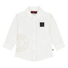 Younger Boys White Logo Shirt, 1, hi-res