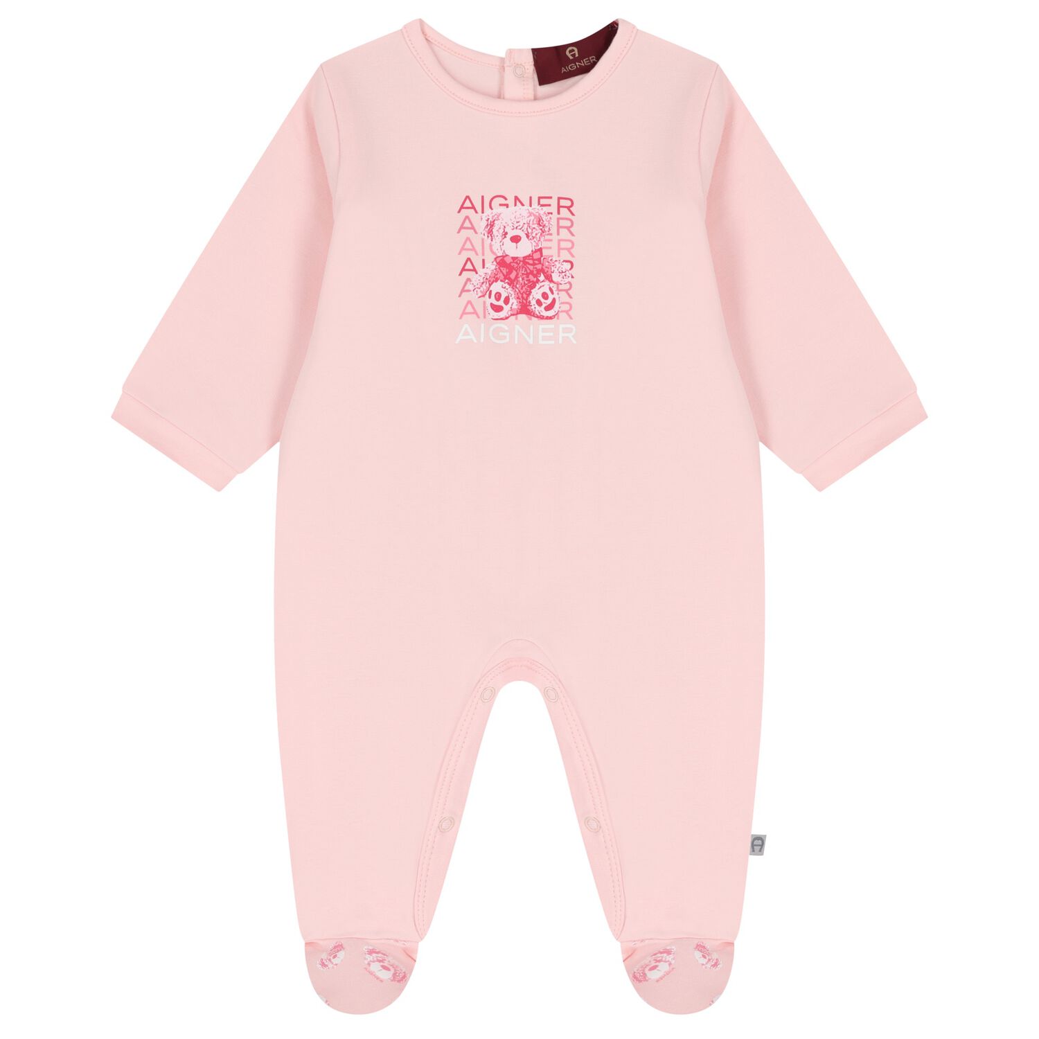 Baby Girls Pink Teddy Bear Logo Babygrow, 3, hi-res