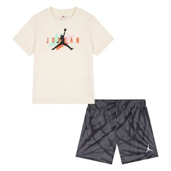 Younger Boys Ivory & Grey Jordan Shorts Set
