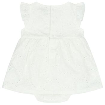 Baby Girls White Logo Dress