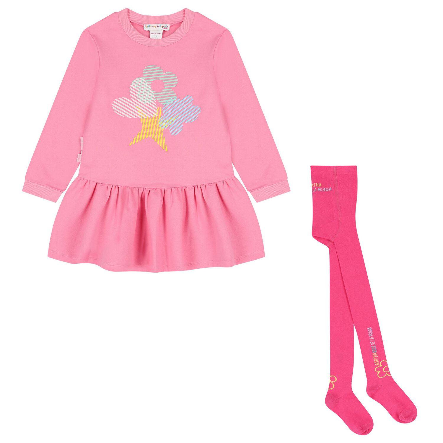 Girls Pink Embroidered Dress Set, 1, hi-res image number null