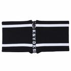 Girls Black Printed Logo Dress, 1, hi-res