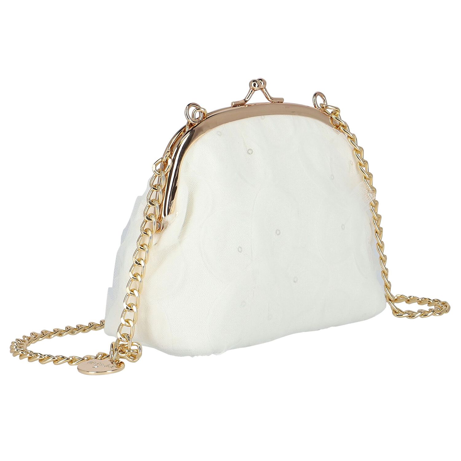 Girls Ivory Tulle Lace Shoulder Bag, 1, hi-res image number null