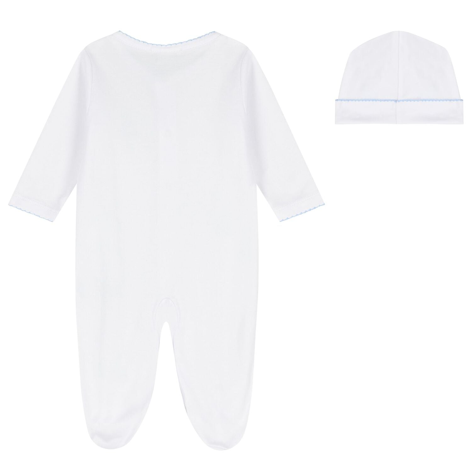 Baby Boys White & Blue Just Giraffe Babygrow Set, 1, hi-res