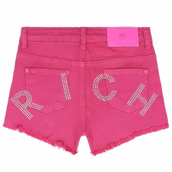 Girls Pink Denim Shorts