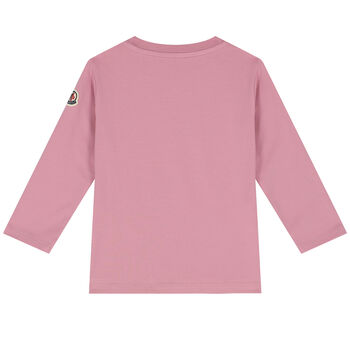 Younger Girls Pink Logo Long Sleeve Top