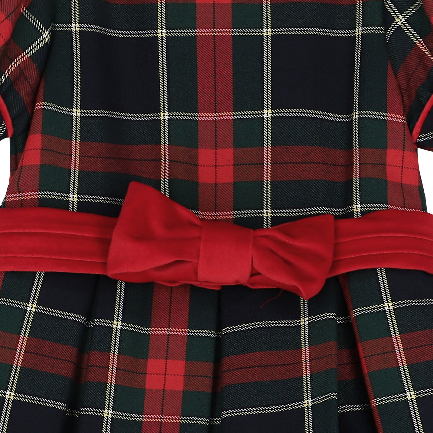 Girls Navy Blue & Red Tartan Dress, 1, hi-res image number null