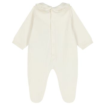 Baby Girls Ivory Logo Babygrow
