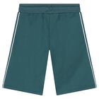 Boys Green Logo Shorts, 1, hi-res