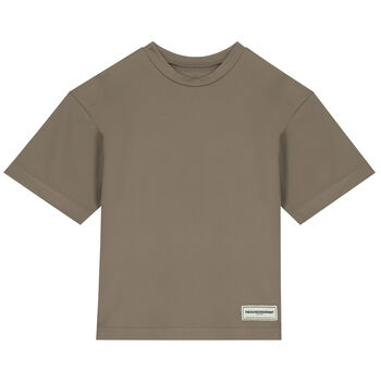 Oversized Beige Logo T-Shirt