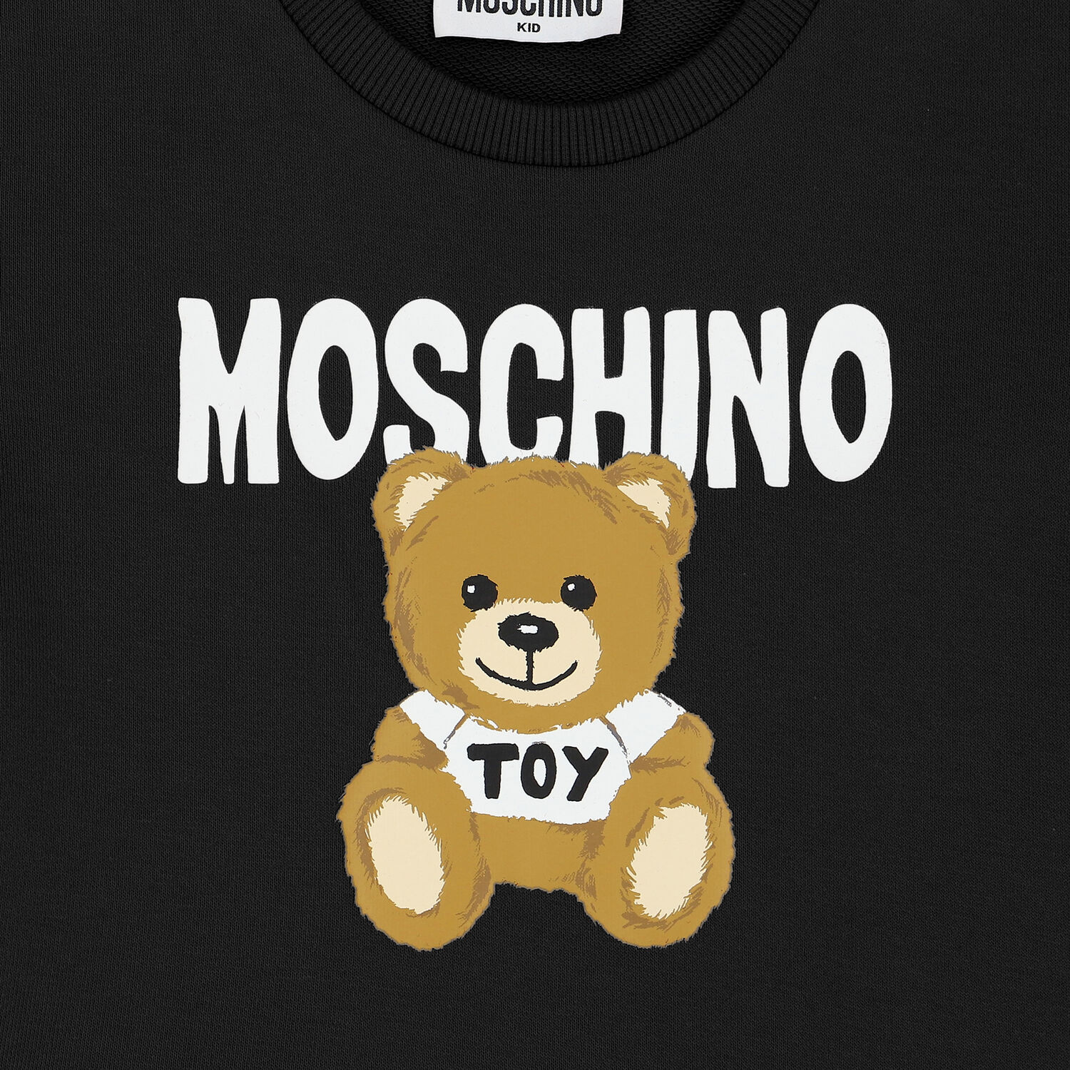 Girls Black Teddy Bear Logo Dress, 3, hi-res