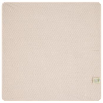 Beige Teddy Bear Logo Baby Blanket