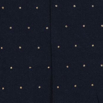 Girls Navy Blue Embellished Tights