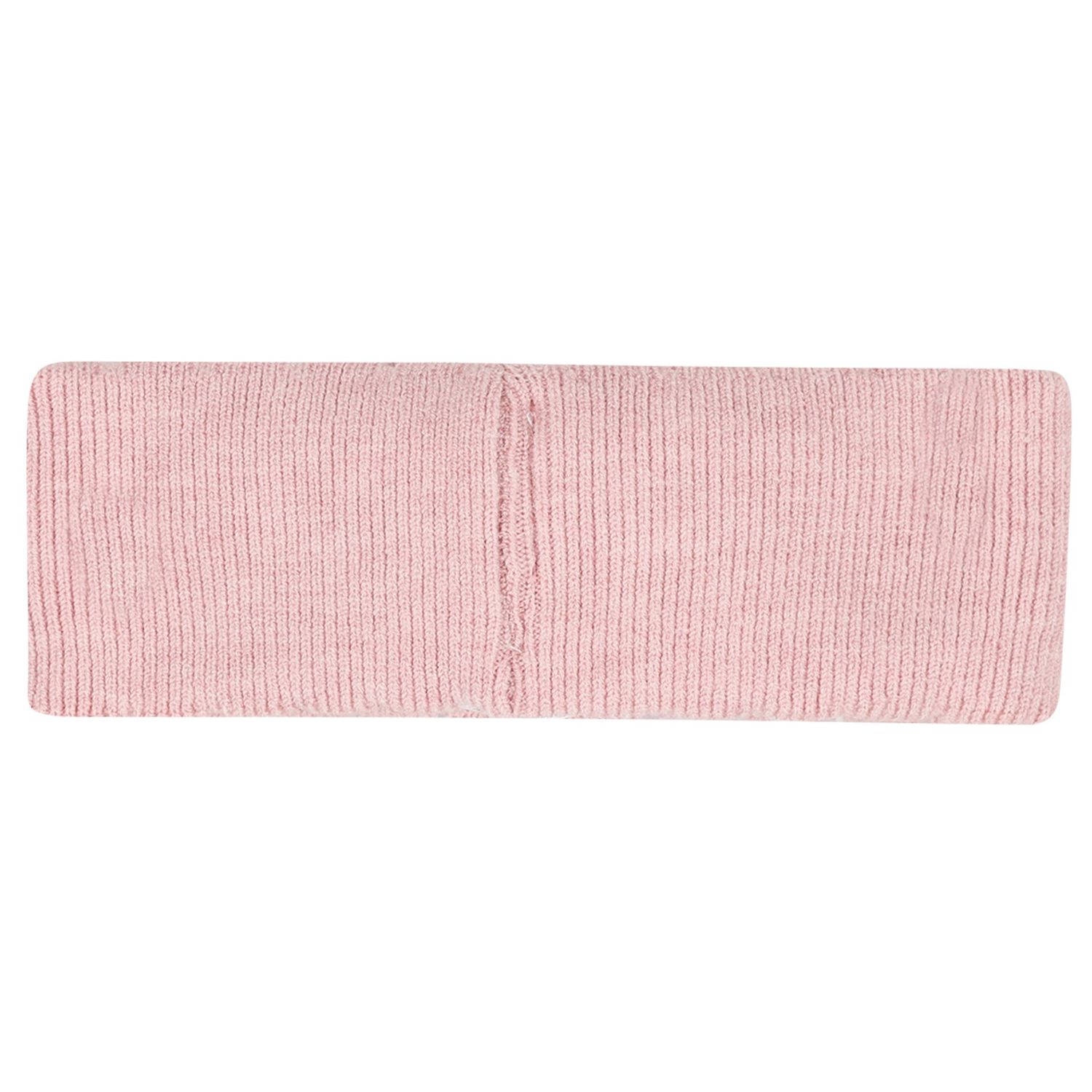 Baby Girls Pink Flower Knitted Headband, 1, hi-res