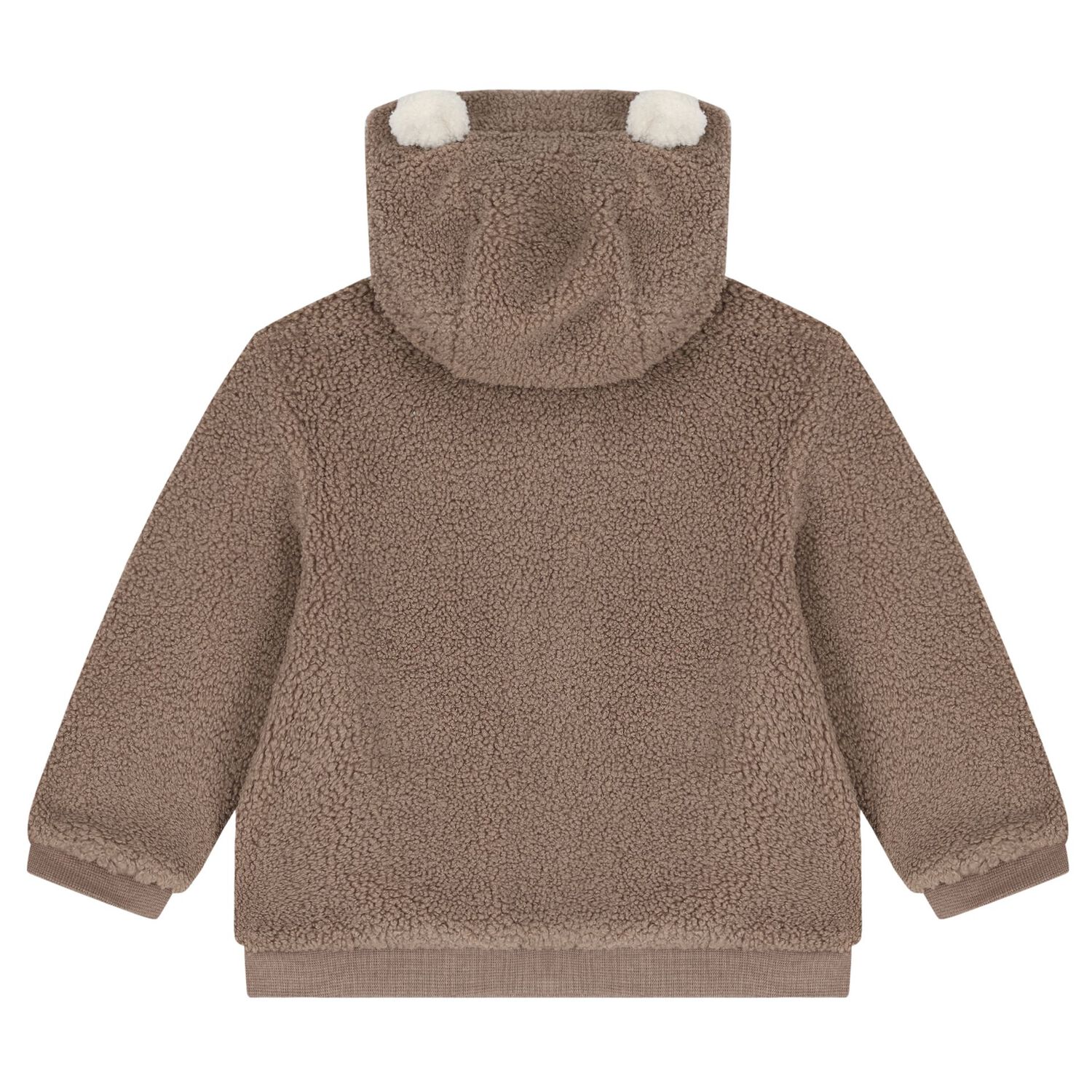 Beige Teddy Bear Hooded Zip Up Top, 1, hi-res image number null