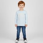 Younger Boys Blue Logo Long Sleeve Top, 1, hi-res