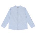 Boys Blue & White Striped Shorts Set, 1, hi-res