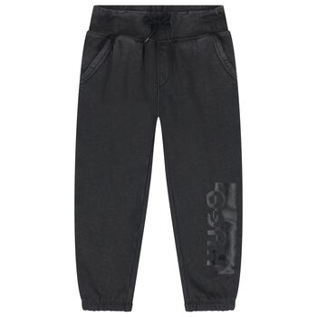 Boys Black Logo Joggers