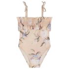 Girls Pink Floral Swimsuit, 1, hi-res