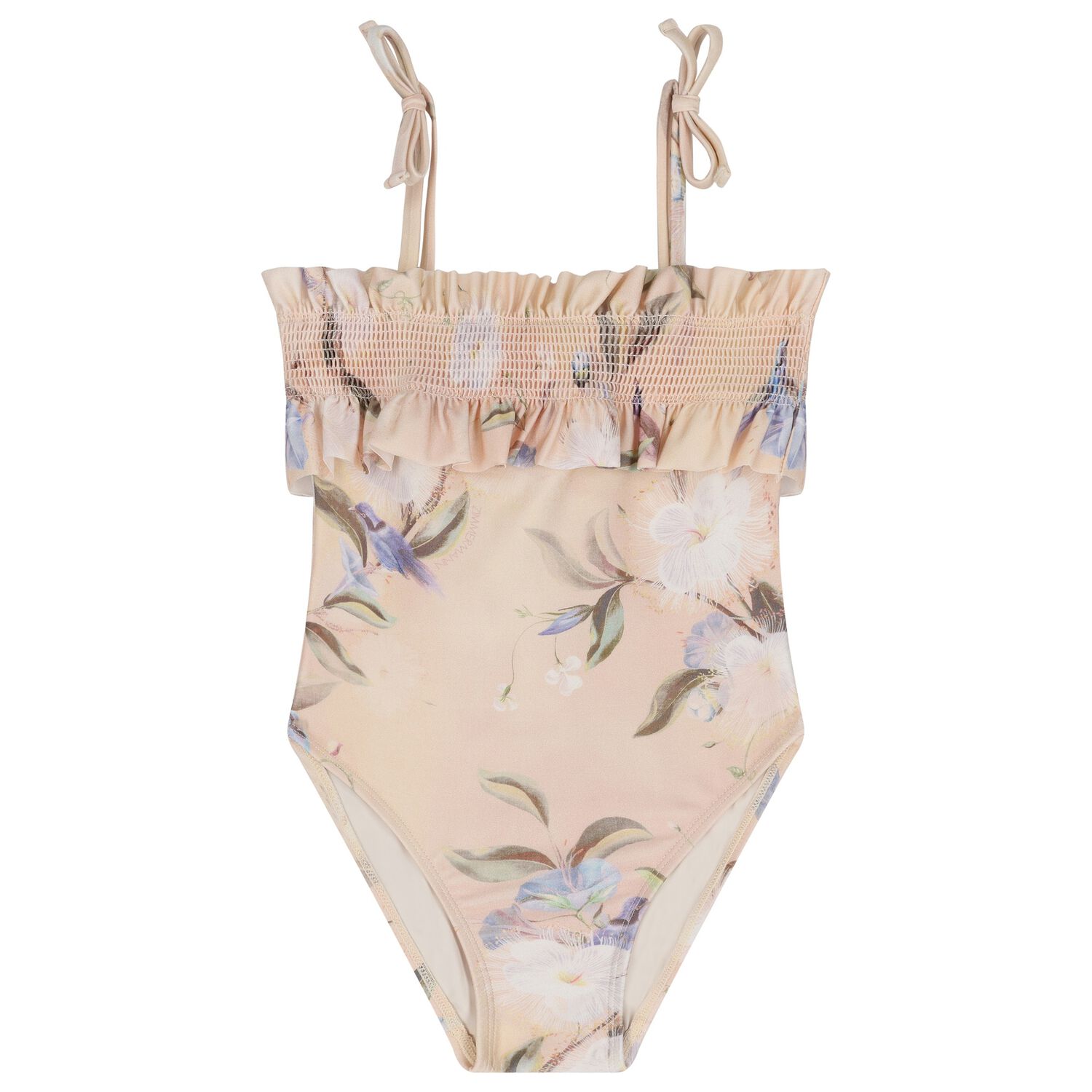 Girls Pink Floral Swimsuit, 1, hi-res