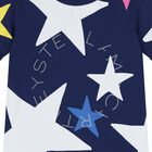 Girls Navy Blue Star T-Shirt, 1, hi-res