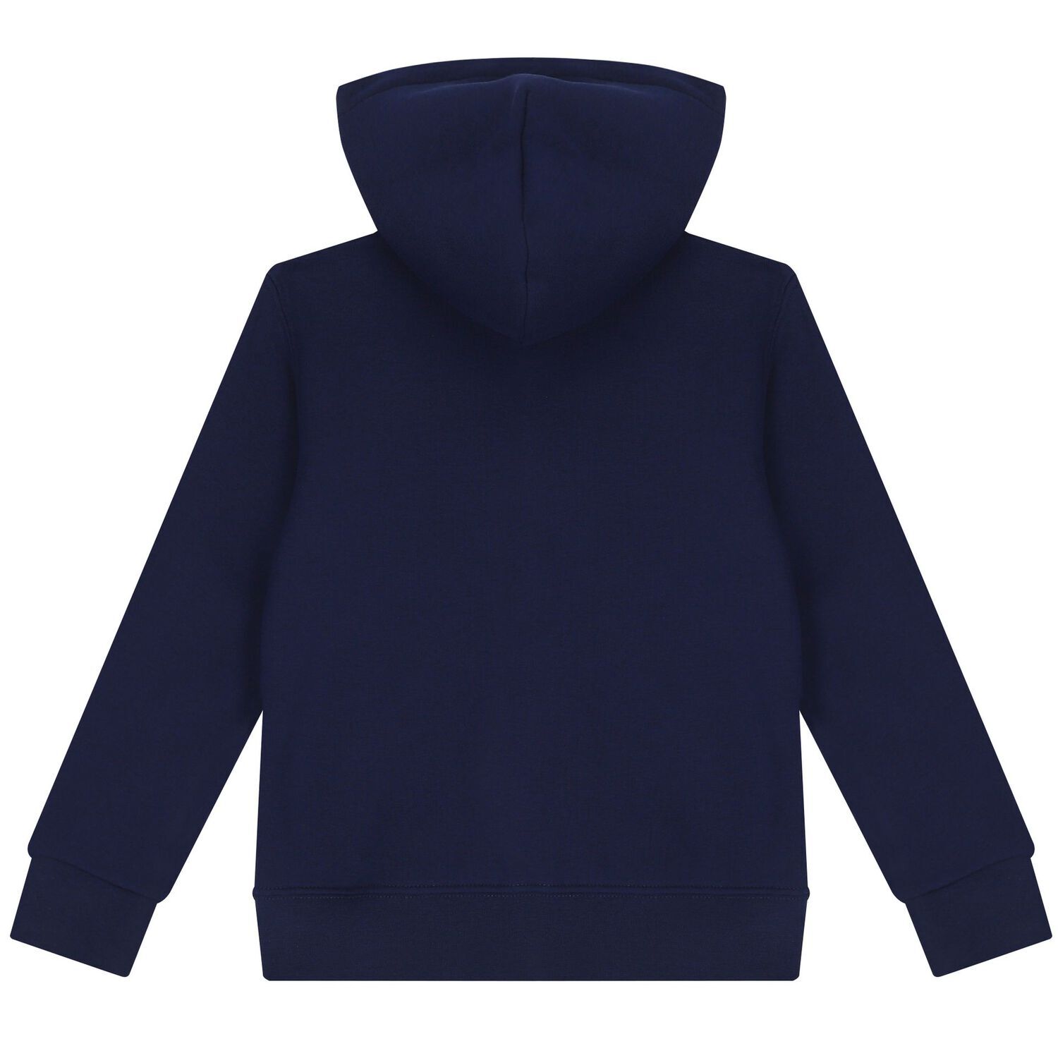 Boys Navy Blue Logo Hooded Zip Up Top, 2, hi-res image number null