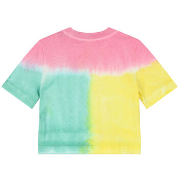 Girls Pink, Yellow & Green Logo T-Shirt