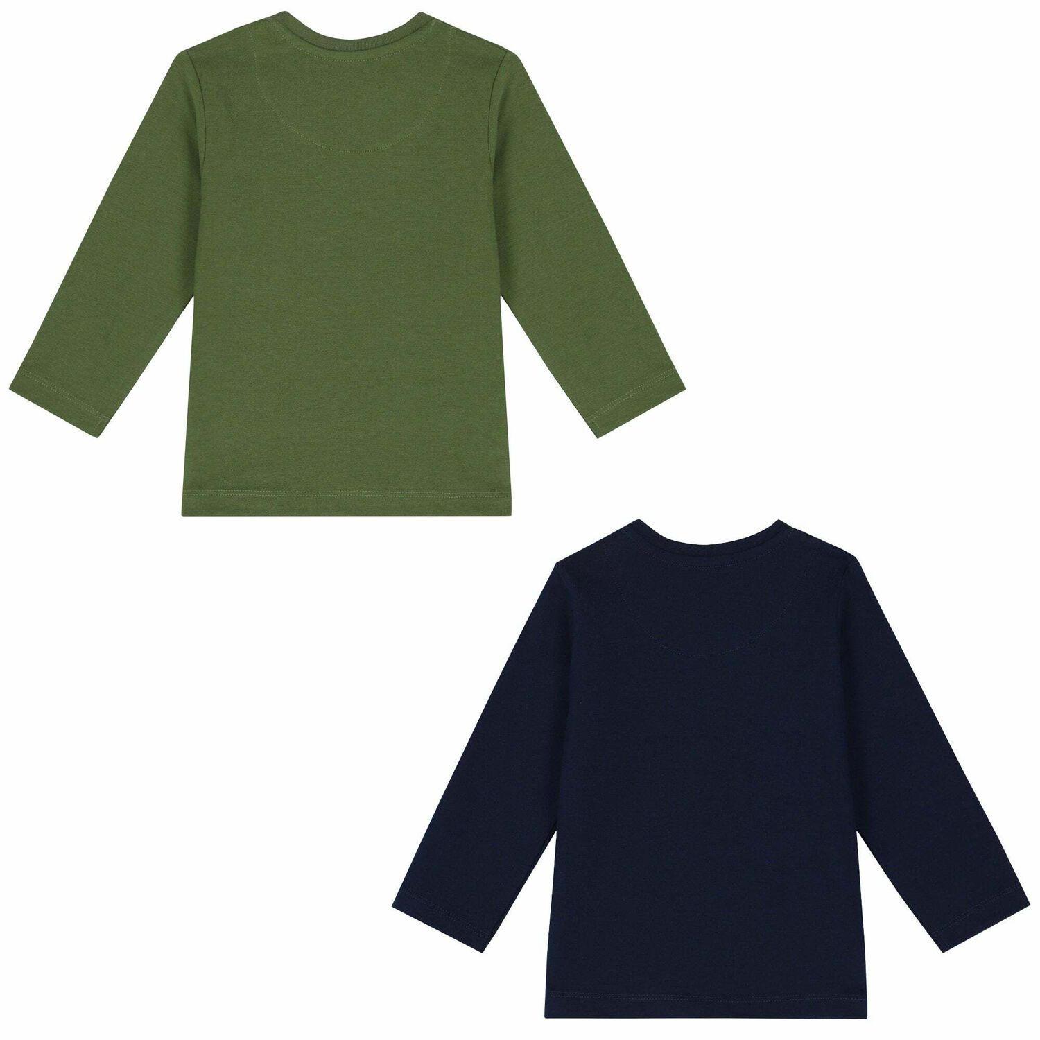Younger Boys Navy & Green Long Sleeve Tops ( 2-Pack ), 1, hi-res image number null