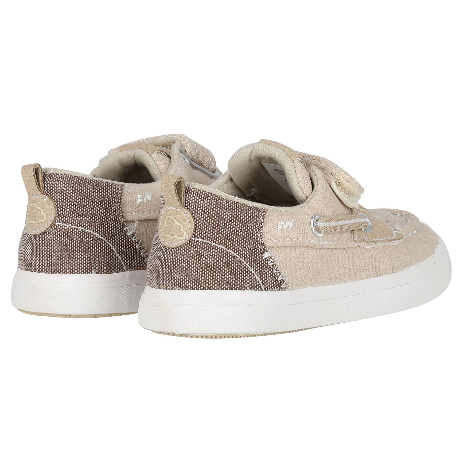 Younger Boys Beige Boat Shoes, 1, hi-res