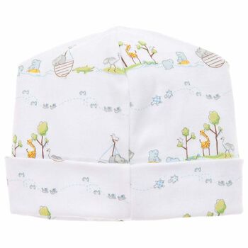 Boys White Animal Print Hat