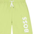 Boys Green Logo Swim Shorts, 2, hi-res