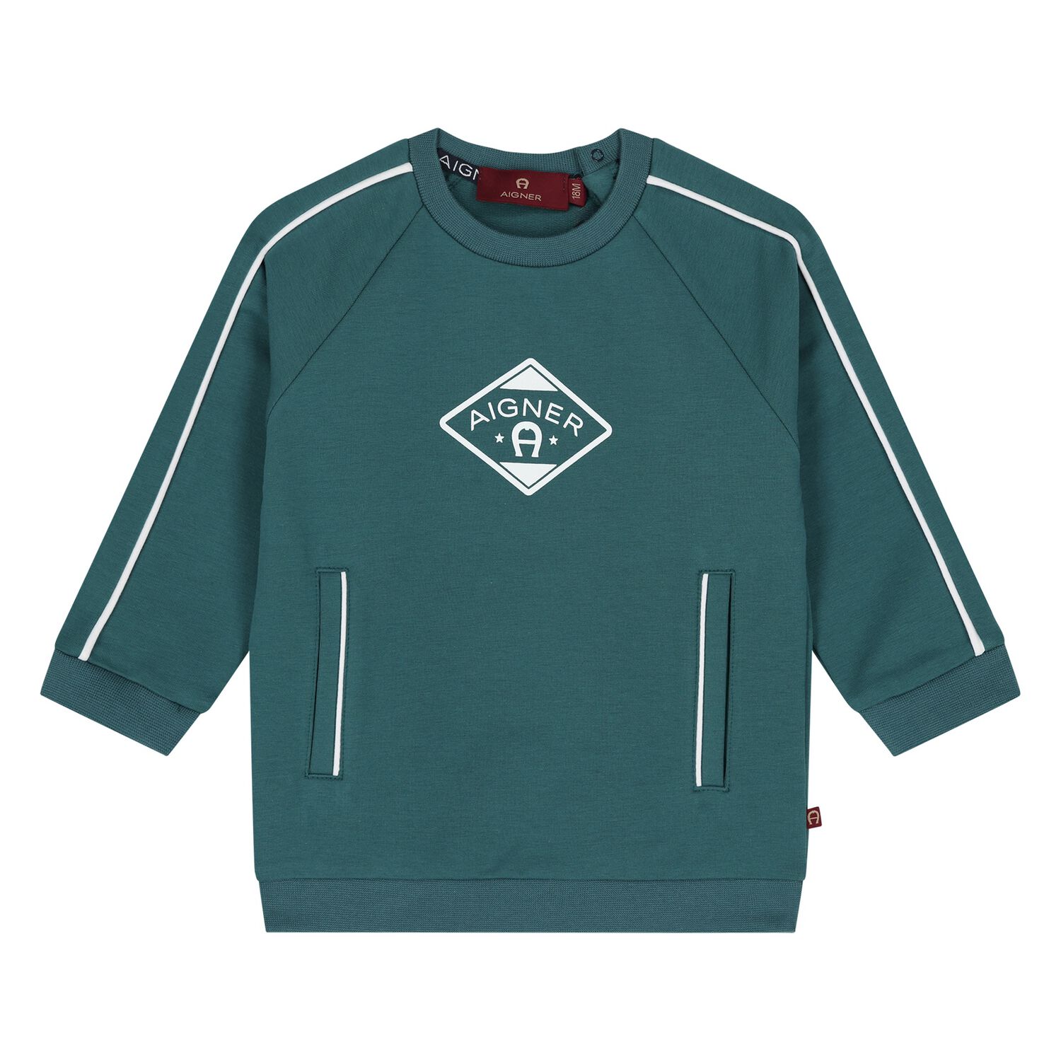 Younger Boys Green Logo Sweatshirt, 1, hi-res