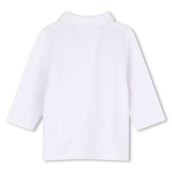 Younger Boys White Logo Polo Shirt