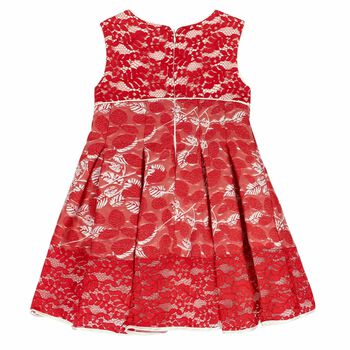 Girls Red Embellished Dress