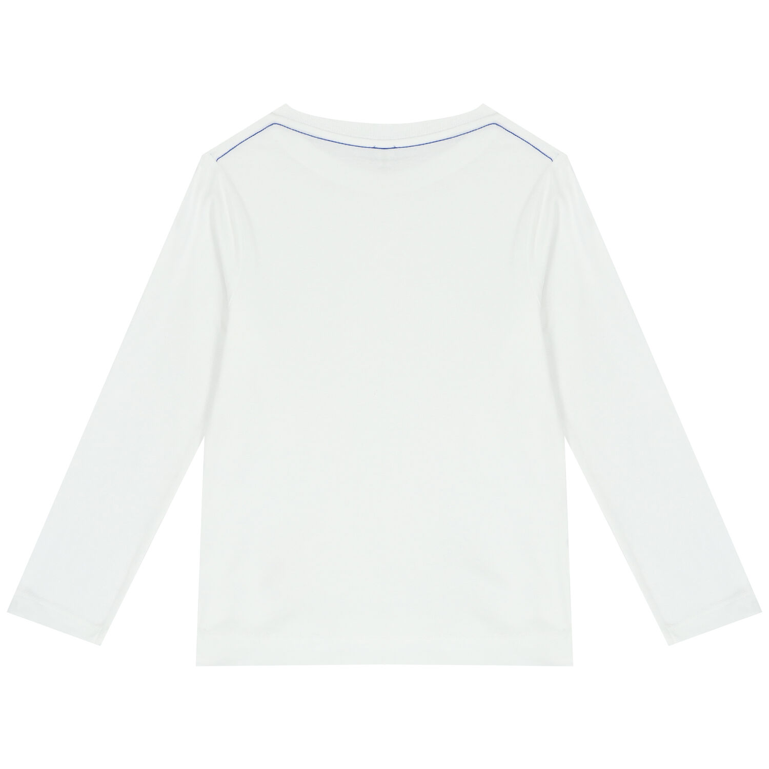 توب أولاد بأكمام بالشعار باللون الابيض, 1, hi-res