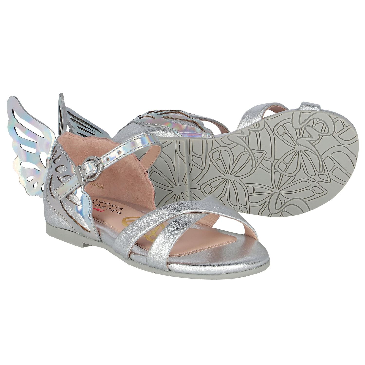 Girls Silver Leather Heavenly Sandals, 1, hi-res image number null