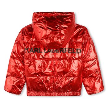 Boys Red Logo Puffer Jacket