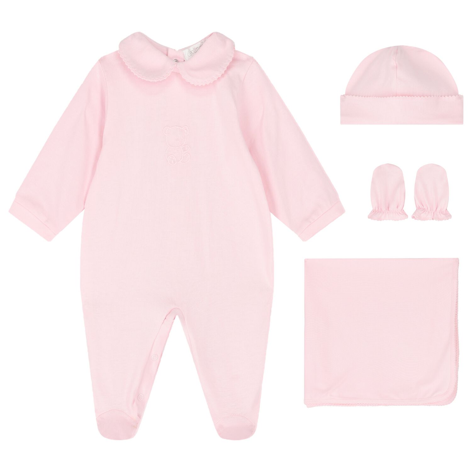 Baby Girls Pink Teddy Bear Babygrow Gift Set, 1, hi-res image number null