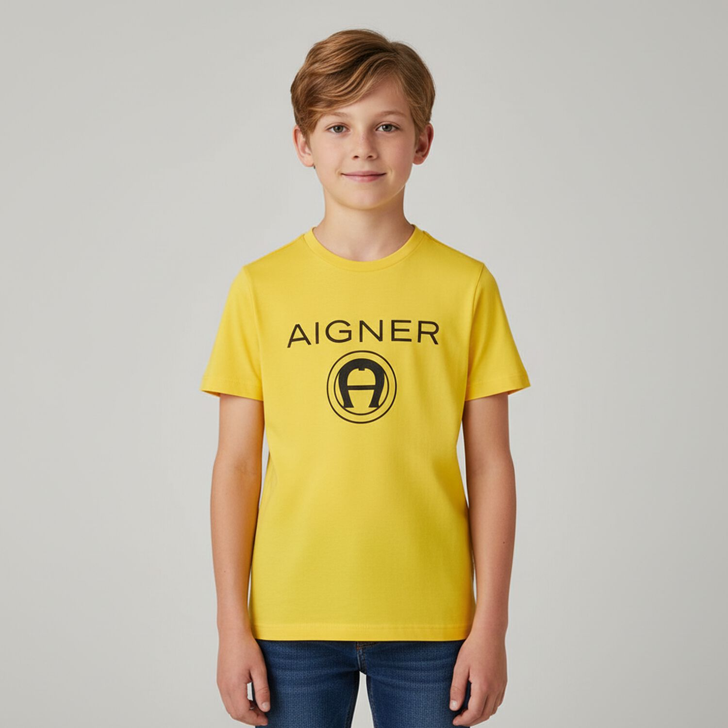 Boys Yellow Logo T-Shirt, 3, hi-res