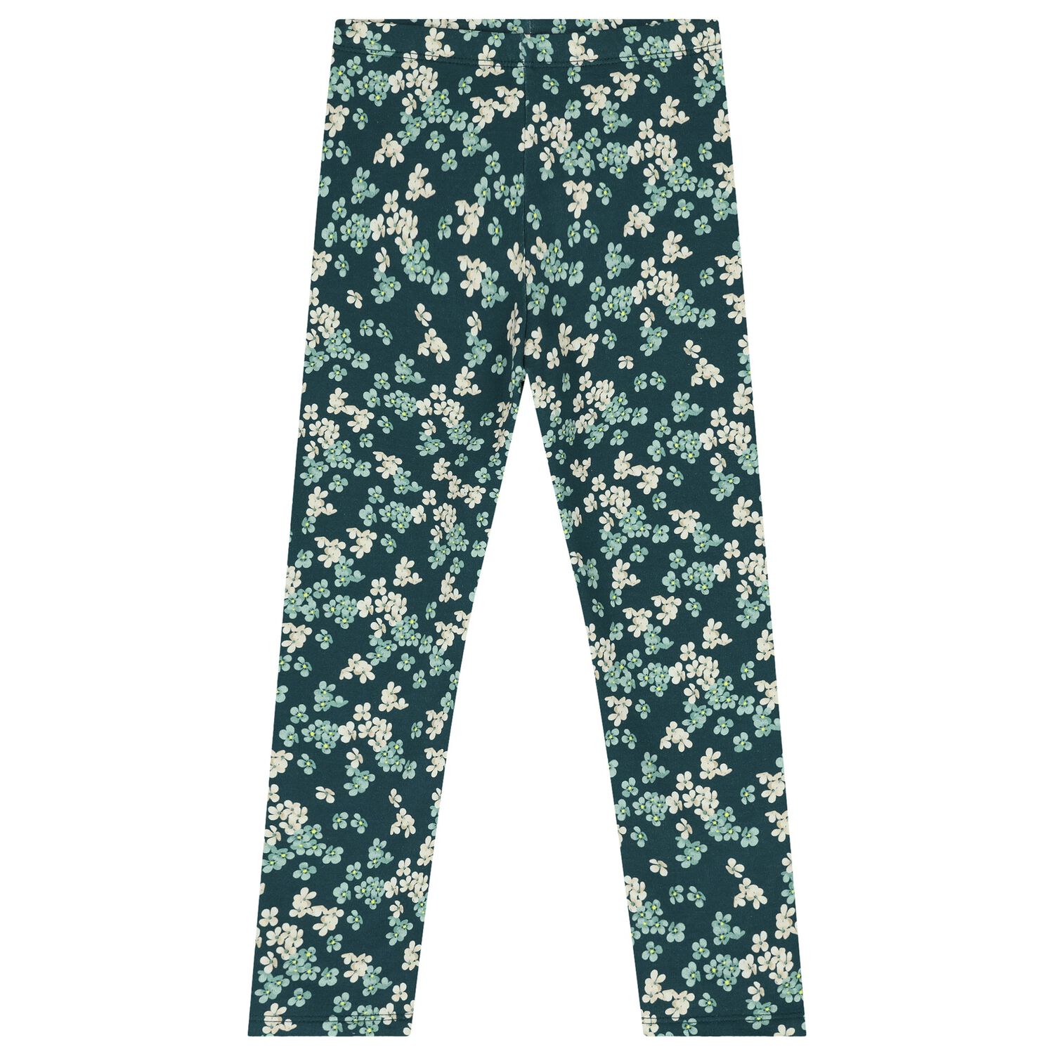 Girls Green Floral Leggings, 1, hi-res