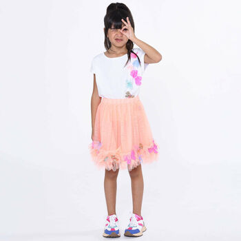 Girls White Butterfly T-Shirt