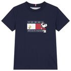 Boys Navy Blue Snoopy Logo T-Shirt, 1, hi-res