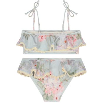 Girls Blue Floral Bikini