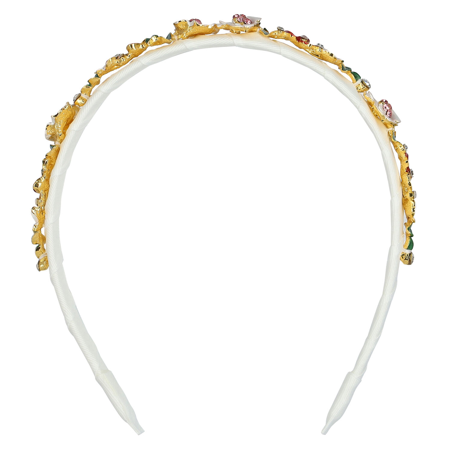 طوق شعر بنات مزين بالزهور باللون الأبيض, 1, hi-res image number null