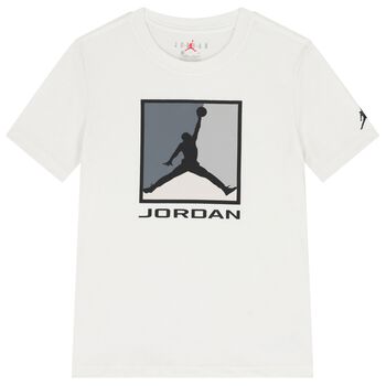 Nike Kids Boys White Jordan Logo T-Shirt, 2 Boys White Jordan Logo T-Shirt