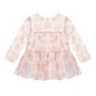 Baby Girls Pink Floral Tulle Dress, 1, hi-res