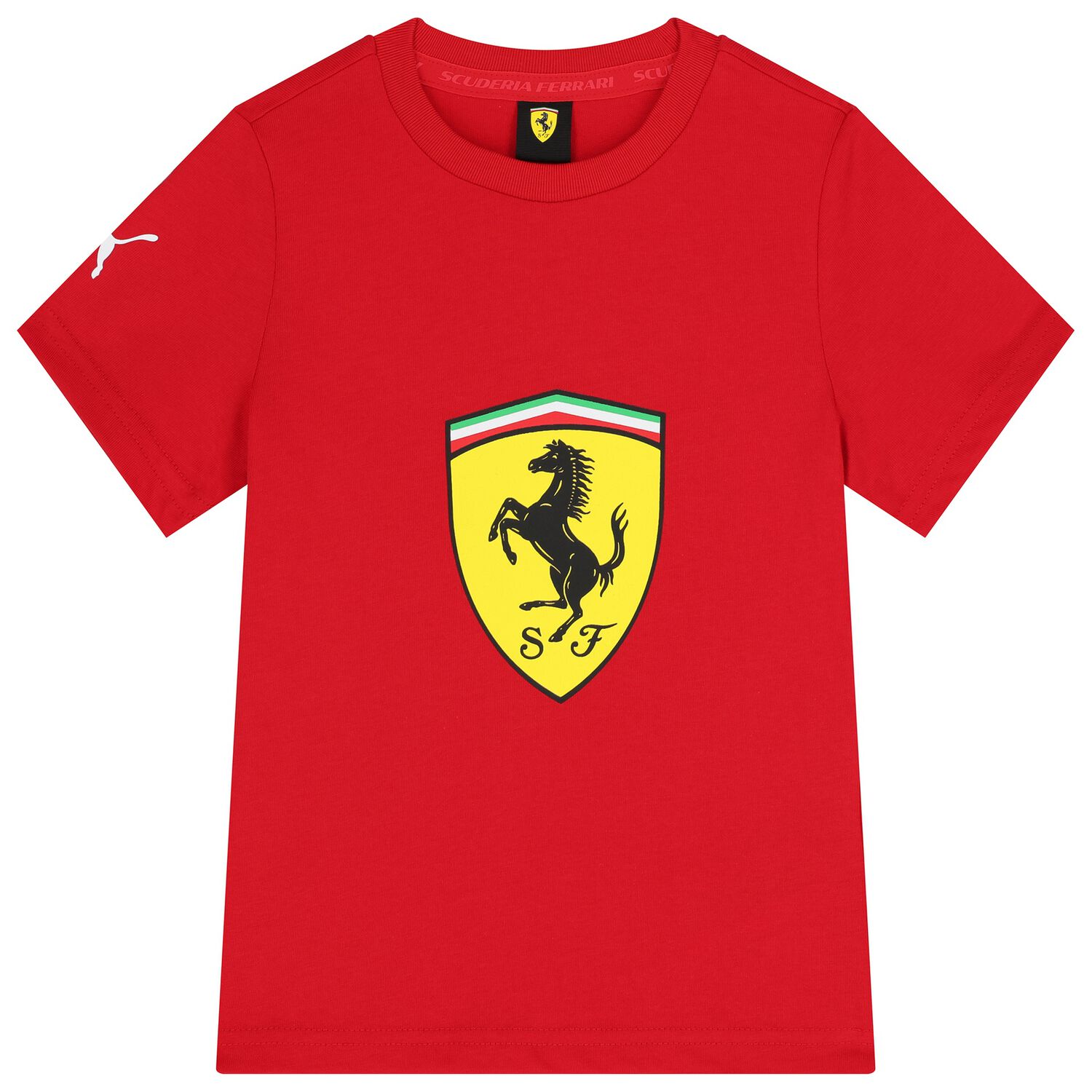 Boys Red Ferrari Logo T-Shirt, 2, hi-res