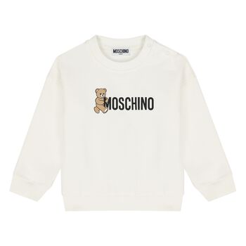 سويت شيرت بالشعار بطبعه تيدى بير باللون العاجى 